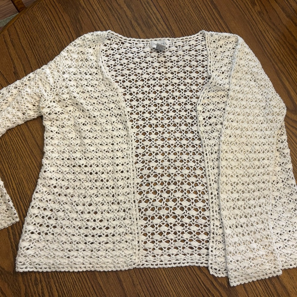 Chadwicks Cream Open-Knit Cardigan